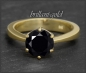 Preview: Brillant Ring aus 585 Gelbgold mit 2,34ct, schwarz